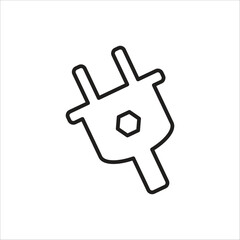 plug vector icon line template