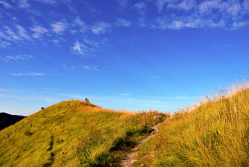 panorama from the path to antola mountain liguria italy