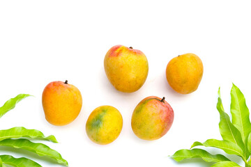 Mango on white background. Tropical fruit
