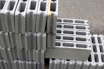 Cement solid brick blocks made up of sand, lime and concrete materials