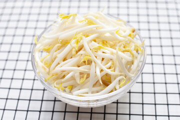 Bean sprouts on white background