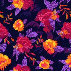 Obraz premium Beautiful floral seamless pattern