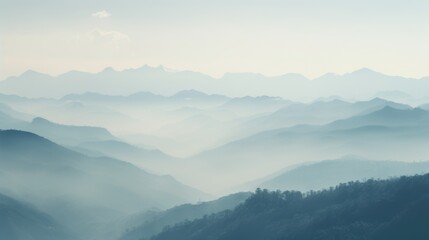 Obraz premium mountain range obscured by haze, showcasing the effects of air pollution generative ai