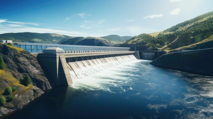hydropower dam, representing a form of renewable energy in the fight against climate change generative ai
