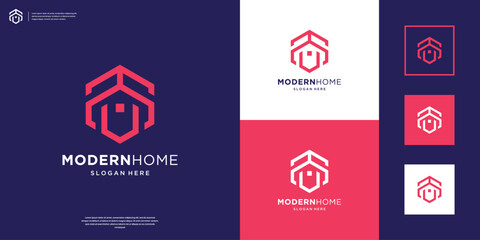 minimalist home logo design template