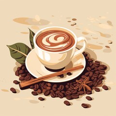 Obraz premium Coffee cup illustration.