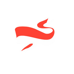 Indonesian flag ribbon vector icon