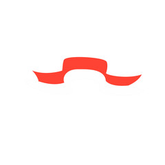 Indonesian flag ribbon vector icon