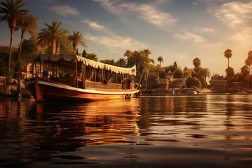 Foto op Plexiglas Trip boat on Nile river in Luxor Egypt © Celina