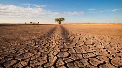 barren farmland affected by drought, a clear indication of climate change generative ai