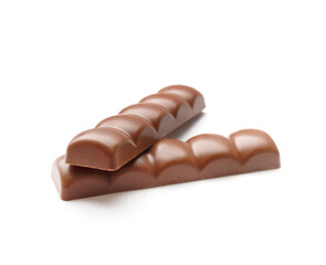 Chocolate bars on white isolated
