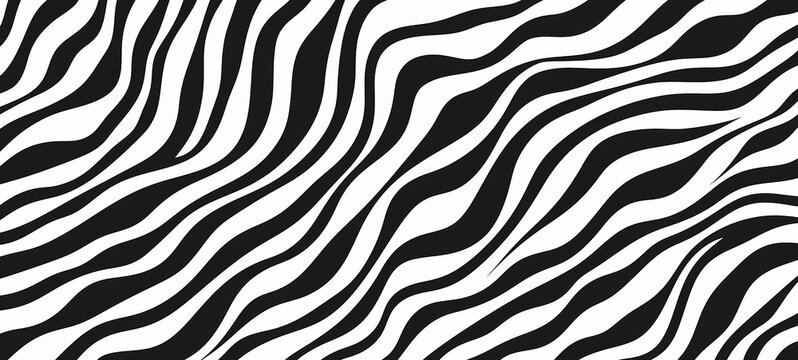 Zebra skin, stripes pattern. Animal print, black and white detailed and realistic texture. Monochrome seamless background. Raster copy