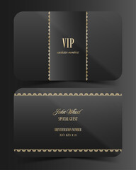 Luxury vip gold card members only in vector illustration