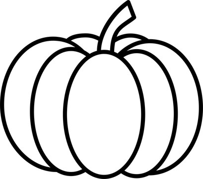 Outlined pumpkin, pumpkin doodles, pumpkin line art. Coloring page. Thanksgiving