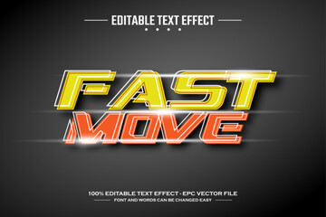 Fast move 3D editable text effect template