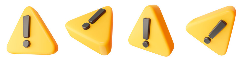 3D Danger Alert Icons, with transparent backgound