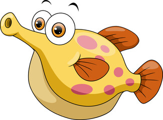 Cute tropical fish on white background