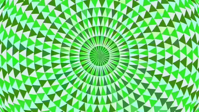 Colorful kaleidoscope triangle pattern in motion