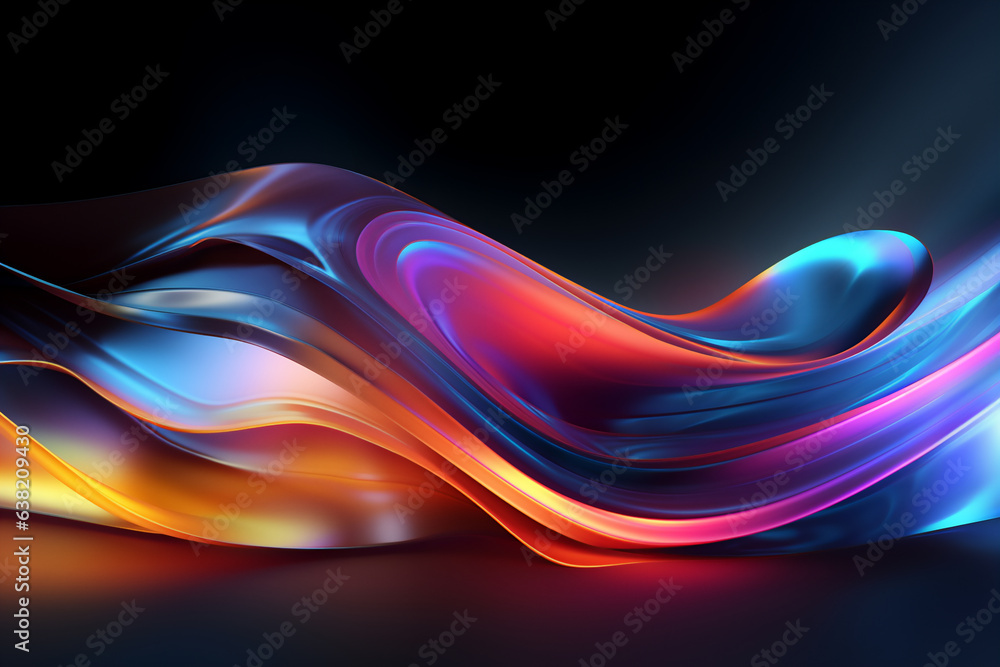 Wall mural Abstract multicolor swirl wave background.