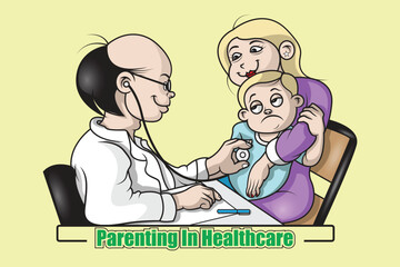 illustration vector graphic of parenting in healthcare