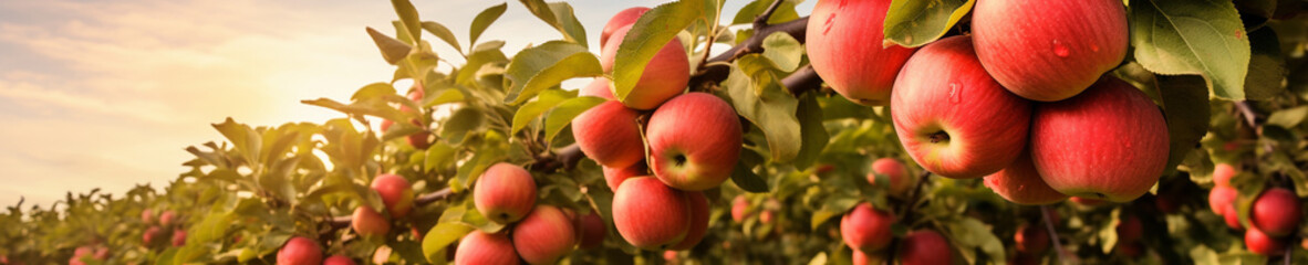 A Banner Photo of Apples Growing on a Farm