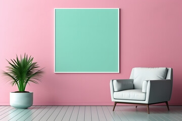 Your Creative Canvas: Blank Frame in Modern Decor, generative ai