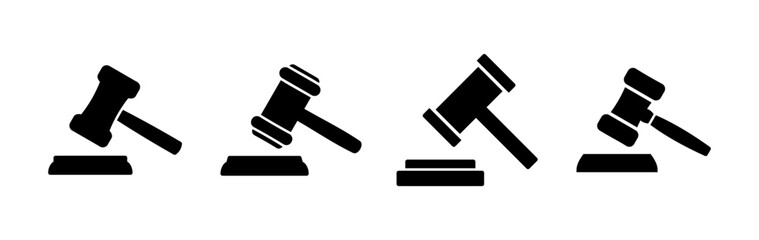 Gavel icon vector. judge gavel icon. auction hammer