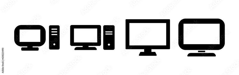 Poster computer icon vector. computer monitor icon.