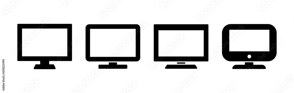 Poster computer icon vector. computer monitor icon.