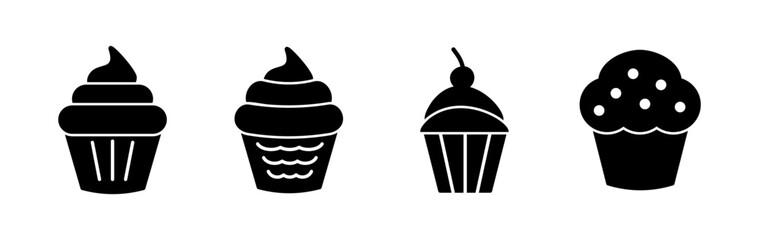 Cup cake icon vector. cake icon. bakery. muffin