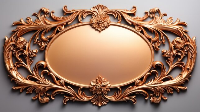  Labal and frame in gold made art nouveau style. Made with Generative AI.