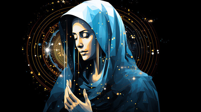 Maria m&atilde;e de jesus em ora&ccedil;&atilde;o, f&eacute; e amor crist&atilde;o 