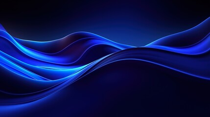 neon minimal abstract The background has a shimmering wavy line. LED lamps illuminate a dark wall. Wallpaper with a blue futuristic theme. generative ai