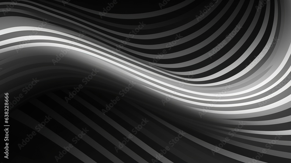 Poster abstract wave pattern in grayscale: an elegant, flowing wave pattern in shades of gray creates a mes