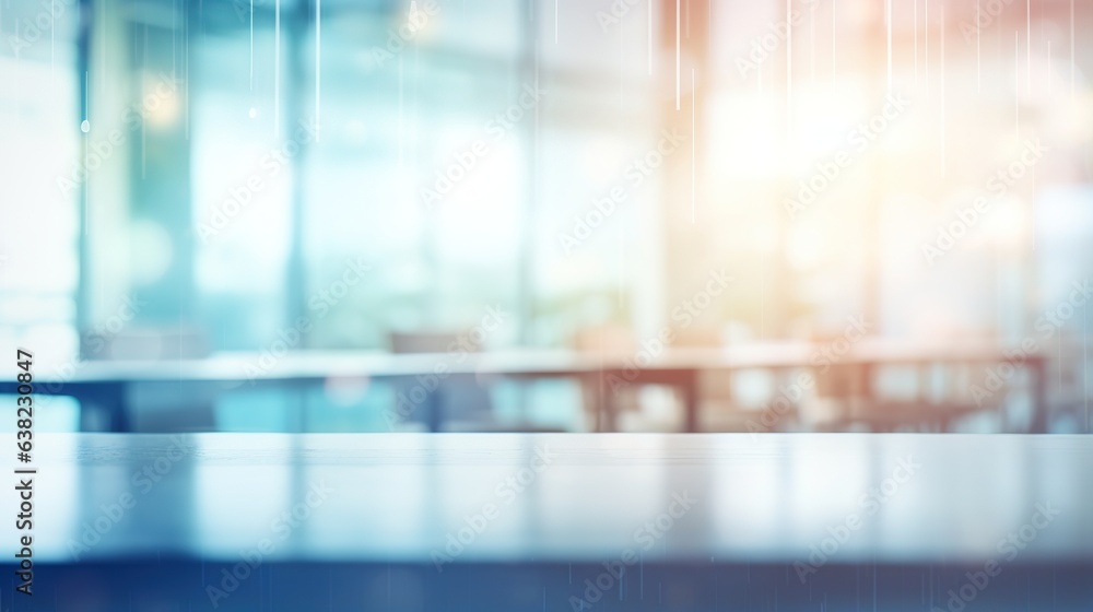 Poster blurred empty open space office. abstract light bokeh at office interior background for design. gene