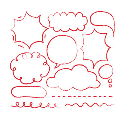 Hand drawn doodle style talk speech bubble illustration. cute, and simple speech bubbles.