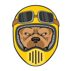 biker mascot bulldog vector art illustration design