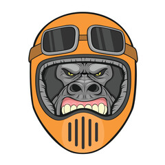 biker mascot gorilla vector illustration design