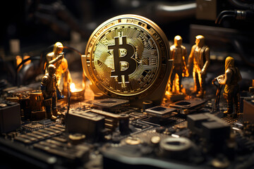 abstract bitcoin mining background