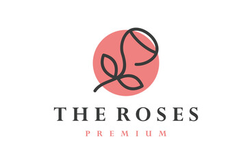 rose logo flower vector icon template