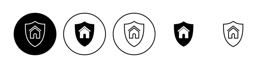 Home insurance icon set. home protection icon
