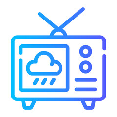 weather news Line Gradient Icon