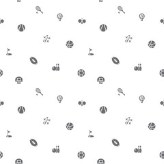 Seamless pattern with sports icon on white background. Included the icons as ball, tennis, hockey, baseball, golf, soccer, leisure activity, badminton, And Other Elements.