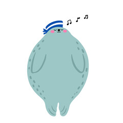 Sleeping seal cute style cartoon png