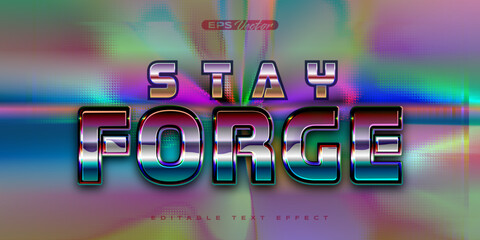 Retro shiny Y2K editable text effect stay forge