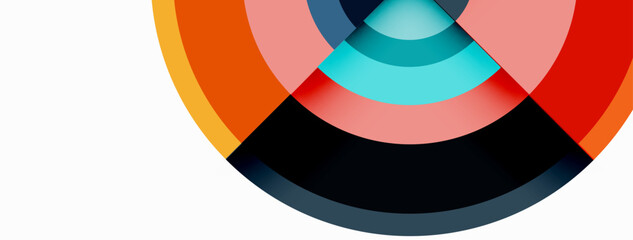 Obraz premium Circles with shadows trendy minimal geometric composition abstract background