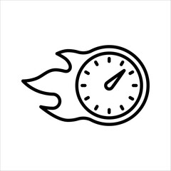 quick time icon, speed time vector icon isolated vector illustration on white background