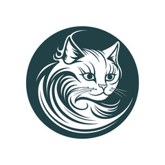 Cat Logo Illustration Vector Design Template