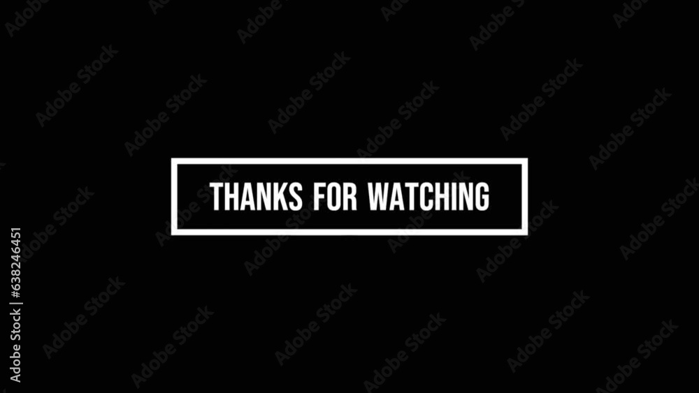 Poster thanks for watching with smooth text animation video on dark background