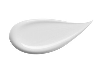 Pure White cosmetic face creme, body lotion, moisturiser smear swipe. Skin care product smudge swatch isolated on transparent background. BB CC cream Beauty product macro